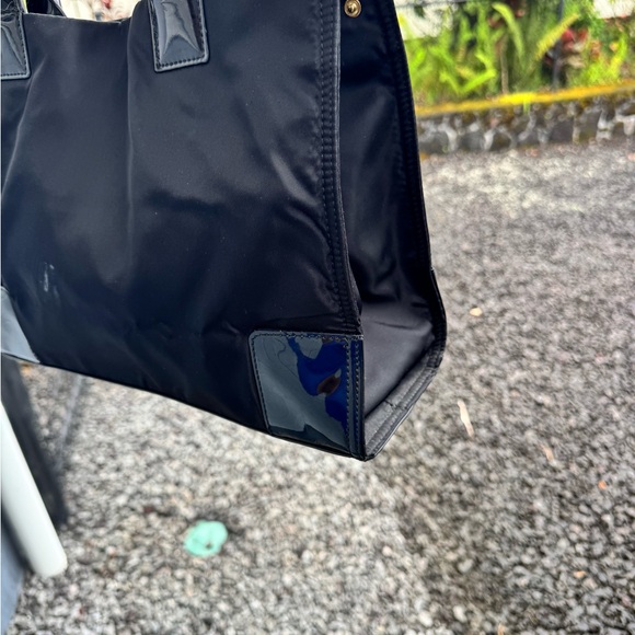 Tory Burch Black Patent Leather Trim Nylon Tote 14” L x 11” H x 5” D, 8.5” - Picture 7 of 14